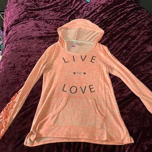 No Boundaries - laced long sleeve hooded shirt.